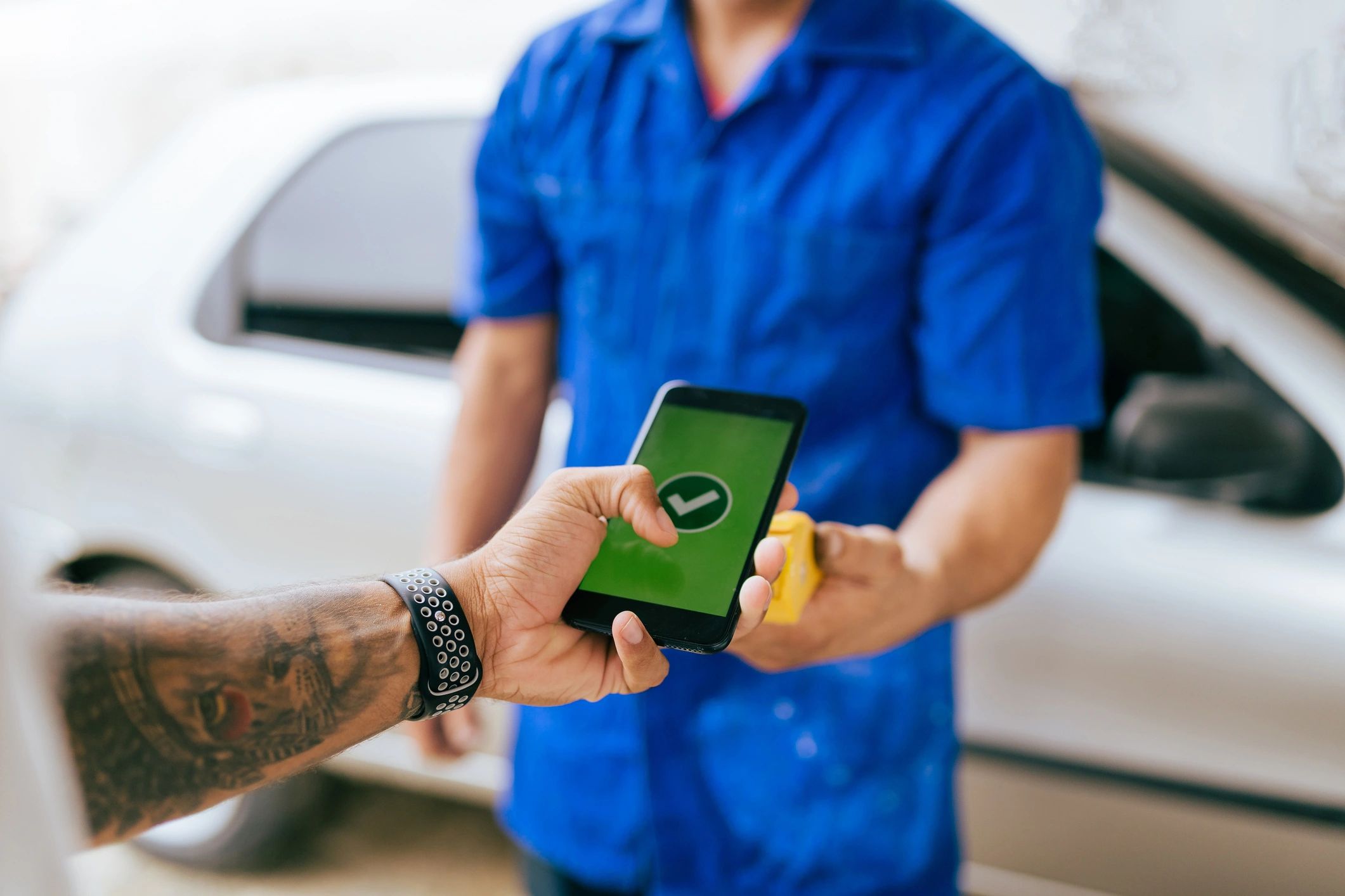 Customer service team member assisting a client
